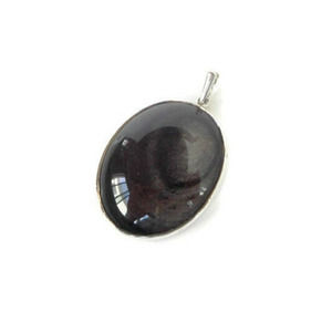 Black Obsidian 925 Sterling Silver Pendant, Obsidian Pendant Protection Stone
